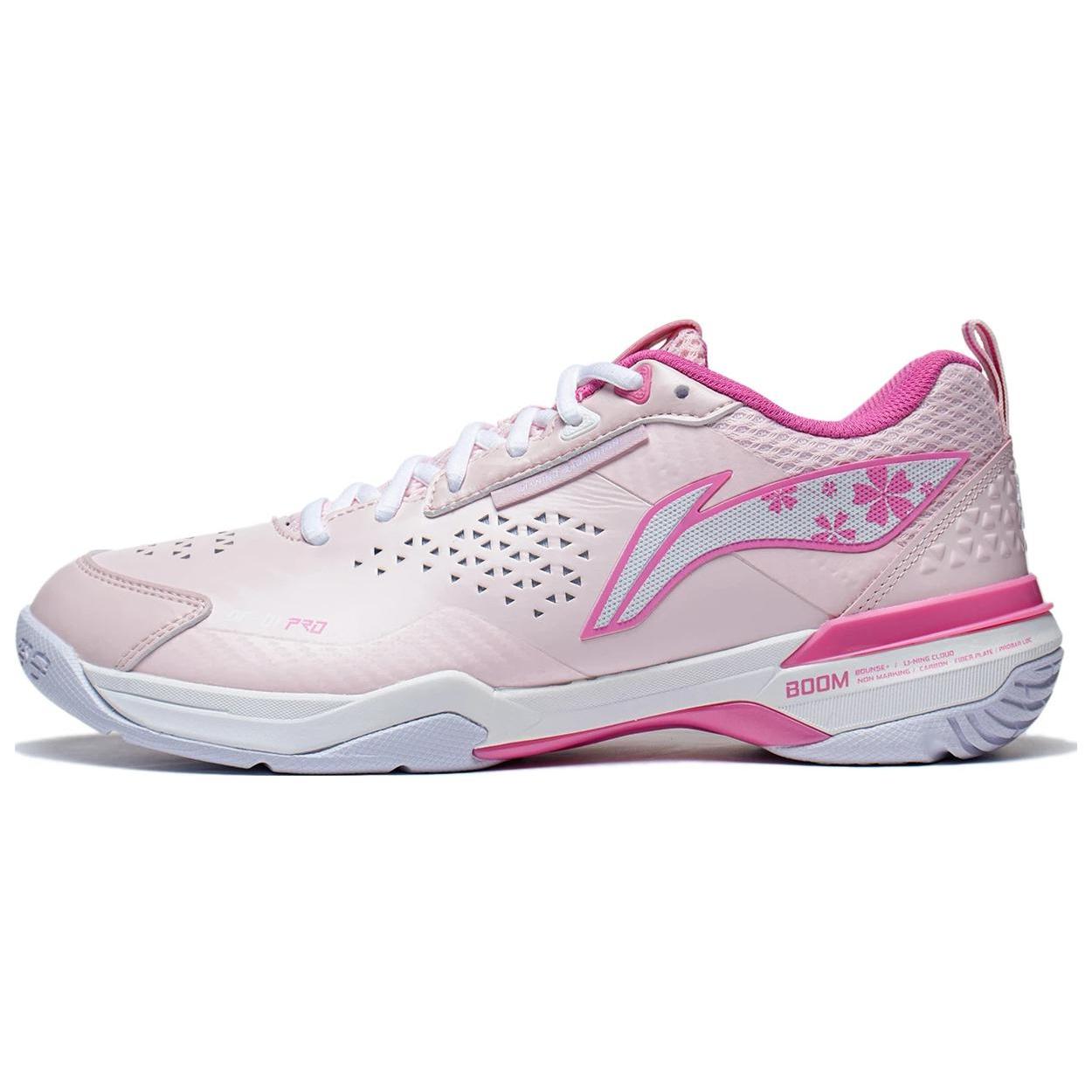 

LiNing Blade Pro Anti Slip And Wear Resistant Breathable Low Top Badminton Shoes Unisex Primrose Pink 37