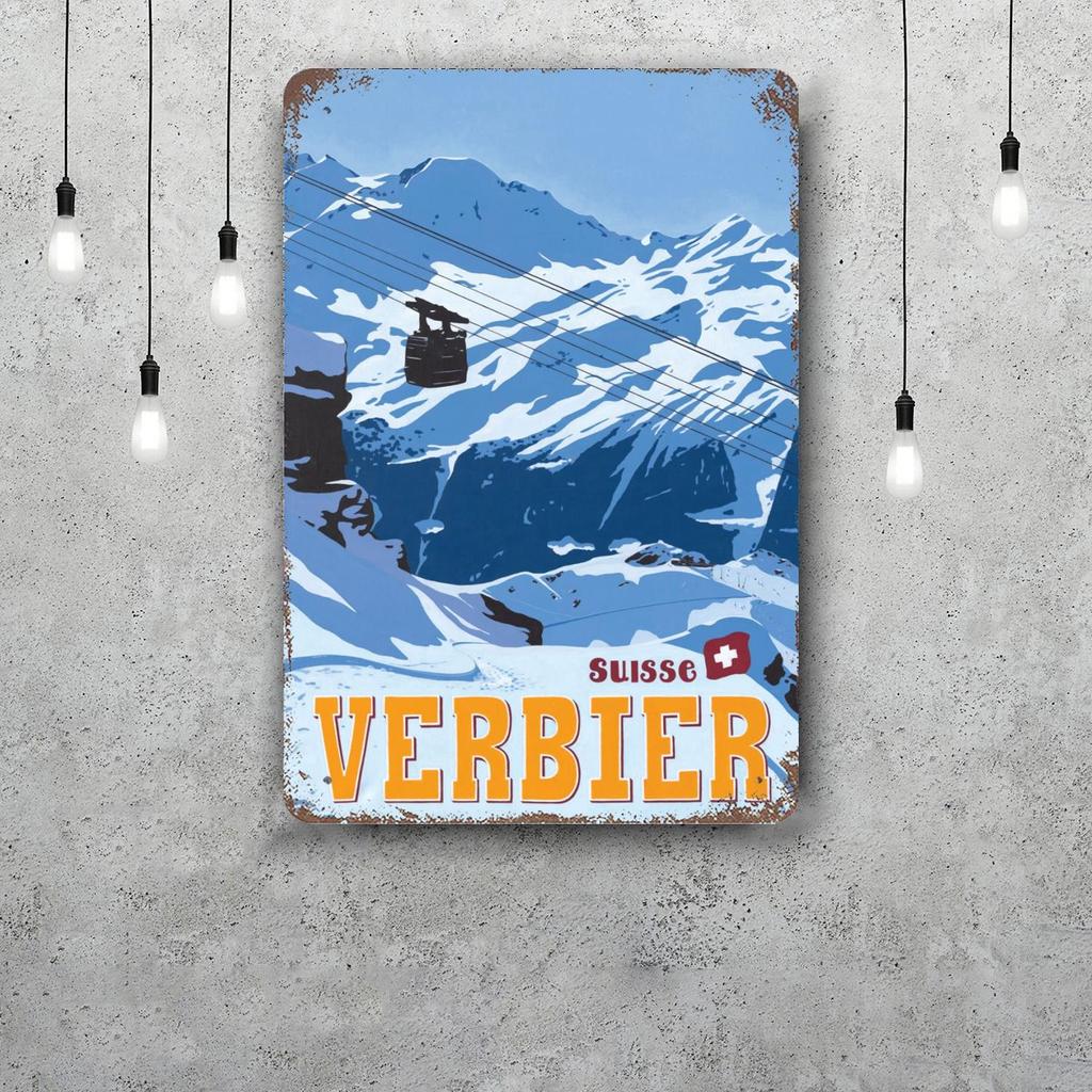 ski Classic Poster Rusty Metal Plaque Retro Decorative Plate Bar Man Cave Garage Club Metal Sign Wall Decoration