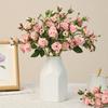 New Simulated 3-piece Bundle Rose Rose Flower DIY Handmade Flower Arrangement Bouquet with Materials Home Soft Decoration Ornament