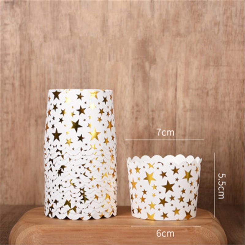 

Паперові формочки для мафінів, кексів, золотисто-рожеві в горошок, формочки для випікання, обгортки для кексів для весільної вечірки, піднос для кексів, піротіні для мафінів