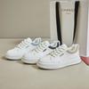 Casual Flat Sneakers for Women Skateboarding Shoes Outdoor Lightweight Non-slip Lace Up Running Shoes Faux Leather Walking Sport Shoes Womens Sneaker
