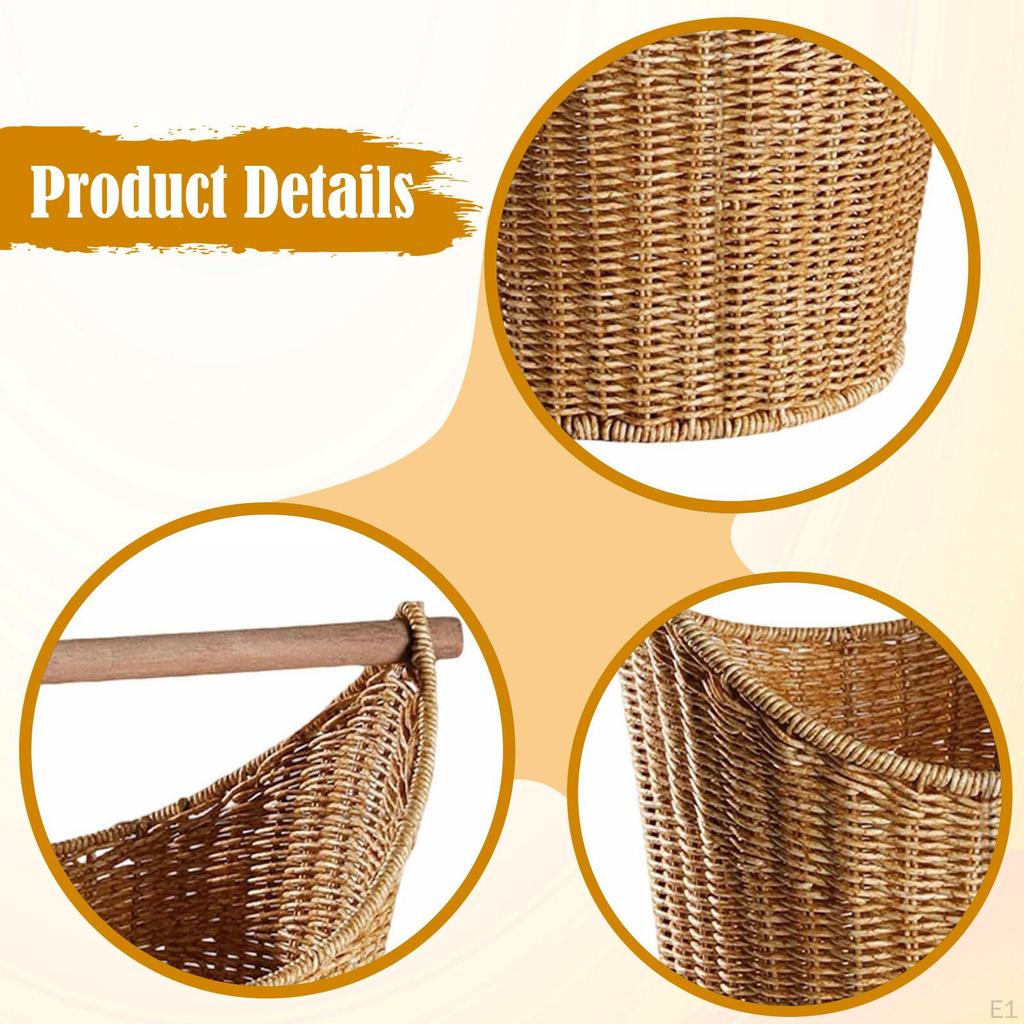 Coș de Depozitare Hârtie Igienică cu Bară Suport Rulă Economisire Spațiu Elegant Decor Acasă Ușor de Utilizat