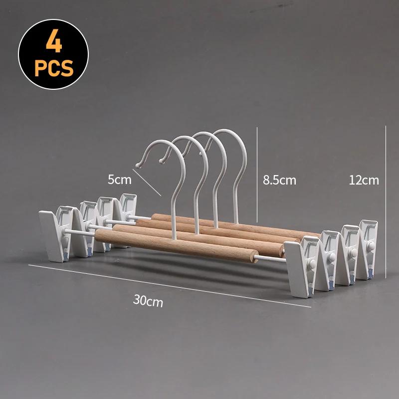 Wooden Coat Pants Hanger Luxury Durable Metal Wood Suit Hanger with 360° Swivel Hook Household Wardrobe Clothes Organizer