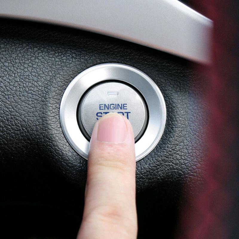 Car Universal 2pcs Transparent Engine Ignition Start Stop Switch Push Button Sticker Cover Trim Invisible Protective Film