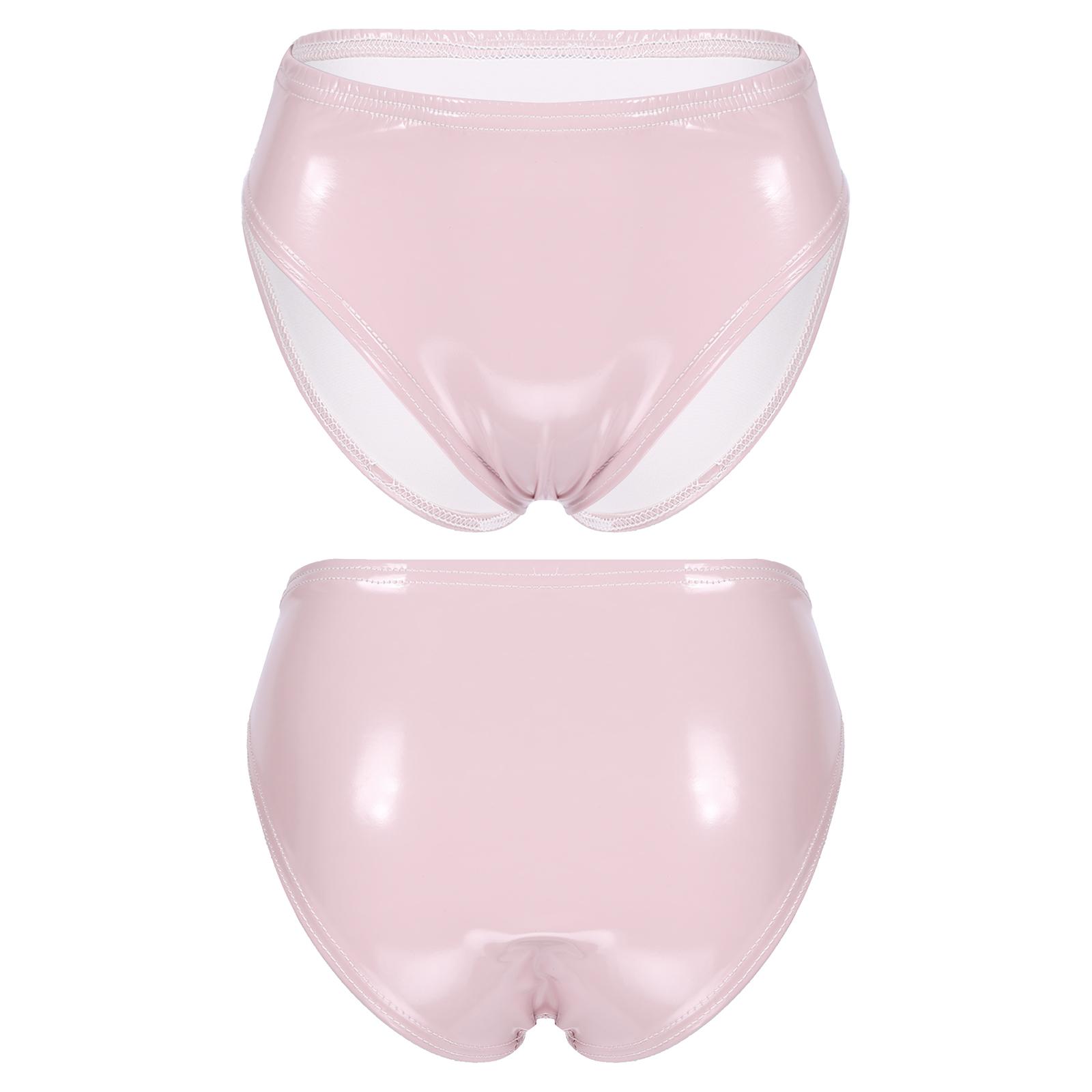 

Женские трусики из лакированной кожи с мокрым эффектом и эластичным поясом, танцевальный фестиваль, Rave Bottoms L