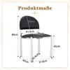 Set of 2 Modern Dining Chairs, Upholstered Chair with Semi-Circular Backrest, PU Leather & Metal Legs, Chairs Only Included, No Table, 80cm High