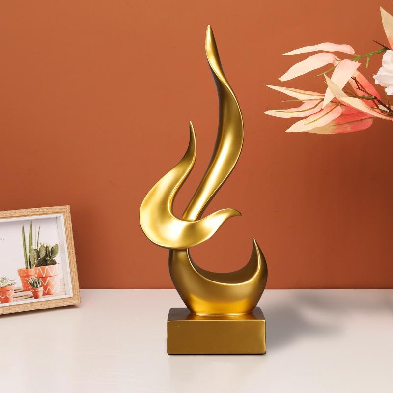 Creative Flame Bird Statues Abstract Sculpture Desk Ornament Vintage Gift Study Office Home Interior Arrange Decorative Item