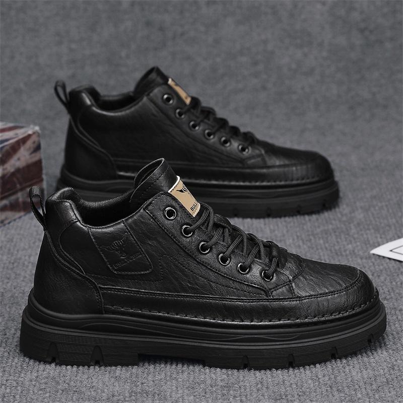 

Высококачественная мужская обувь Мужская обувь в ретро британском стиле Кожаные ботинки с высоким голенищем для мужчин Модная мотоциклетная мужская обувь Ботильоны для мужчин Botas Hombre 39 чёрный