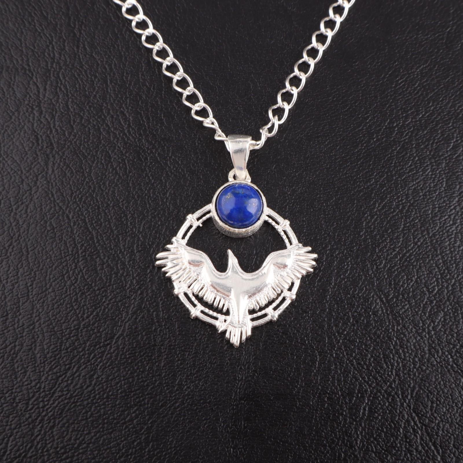 

Natural Lapis Lazuli Gemstone 925 Sterling Silver Jewelry Pendant 1.43 For Gift CP-38-26