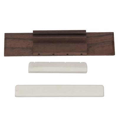 Ponte per Ukulele a 4 Corde Forma Accurata Legno di Palissandro Duro Ponte per Chitarra Retro con Capotasto in Osso di Bue