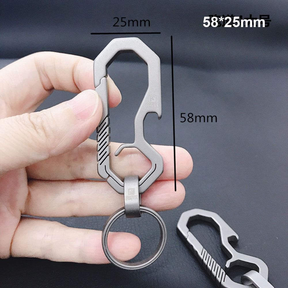 Lightweight Titanium Alloy Key Ring Multifunction Grey Hanging Webbing Buckle Quick Draw Outdoor Belt Clip Keychain
