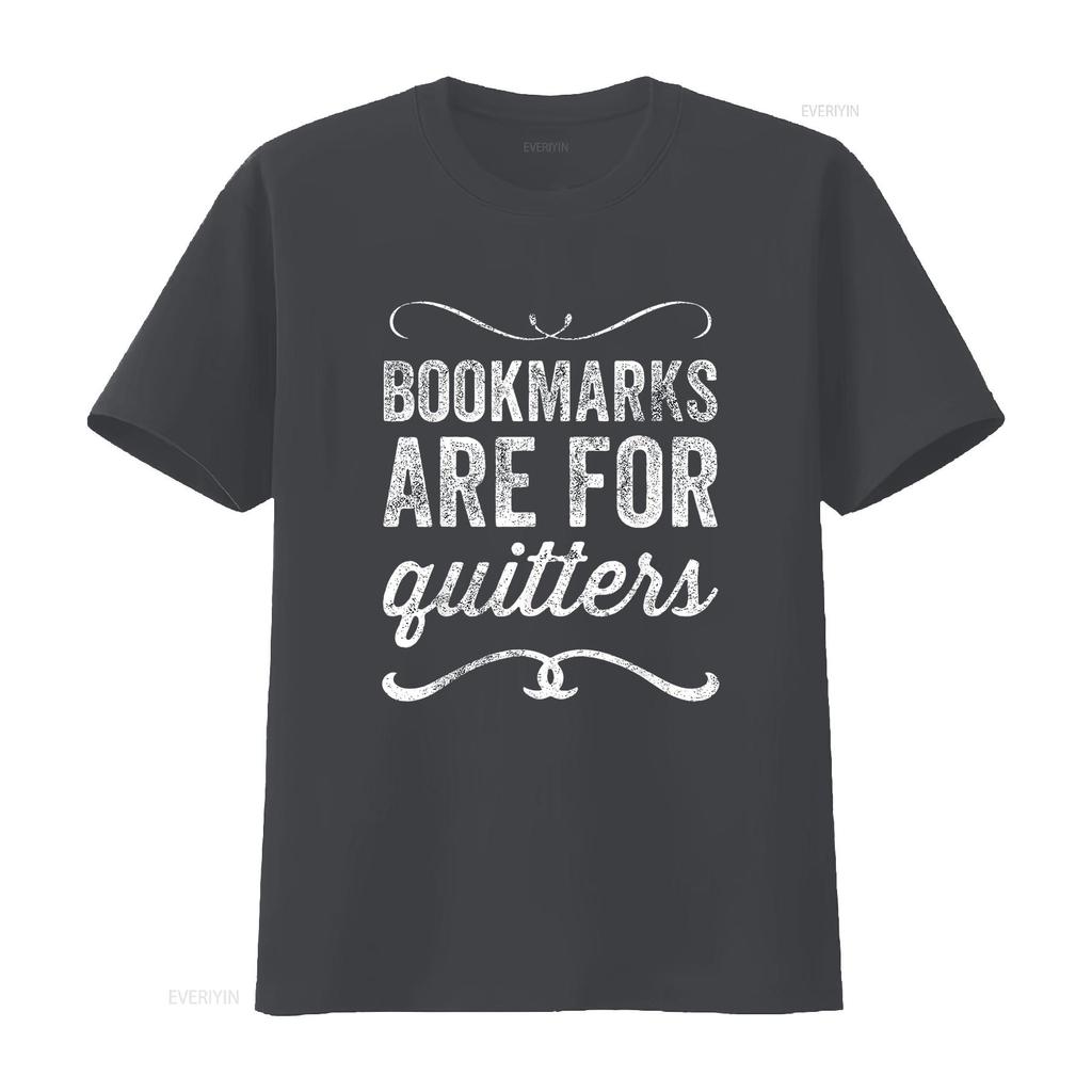 Bookmarks Are For Quitters Funny Bookworm T Shirt Trendy Women s Tops Cute  with Fun Print vintage Washed Soft