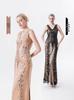 Elegant Deep V Sequin Gown for Evening, Party, Dance, and Formal Events
