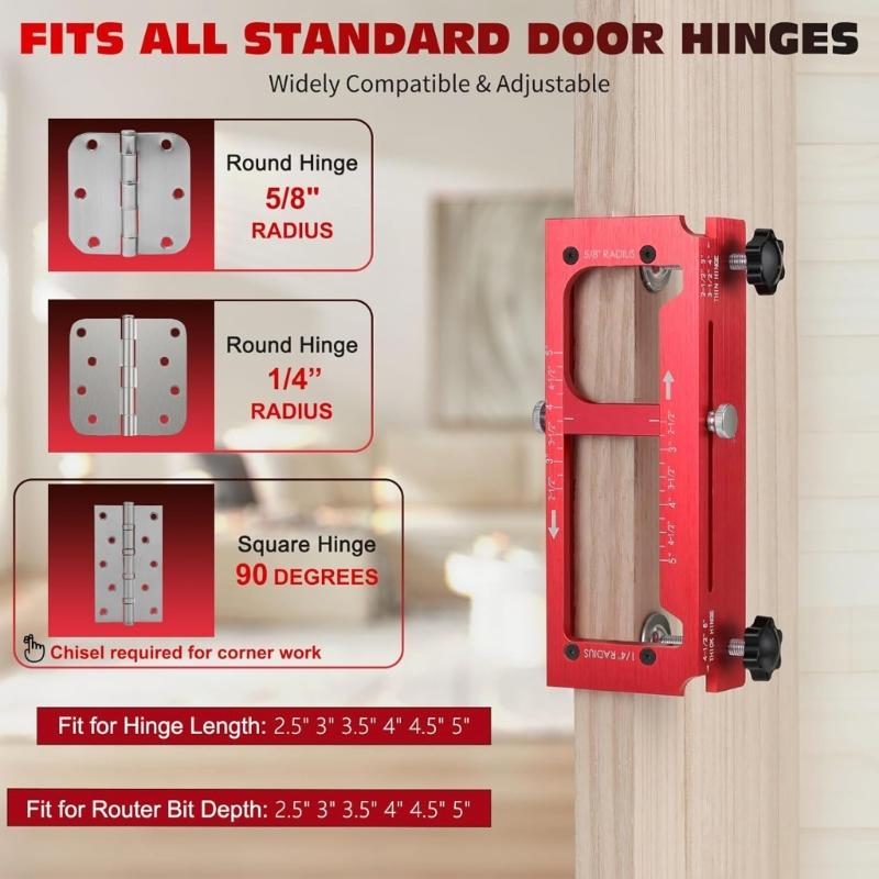 Adjustable Hinge Jig For Door Lock Installation Aluminum Positioning Guide Ensures Accurate Hole Drilling On Cabinets