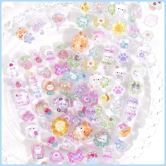 Rignrtim Sticker Set of 10 Sheets Kids' Smartphone Case Decoration Notebook DIY Gift Easy to Peel