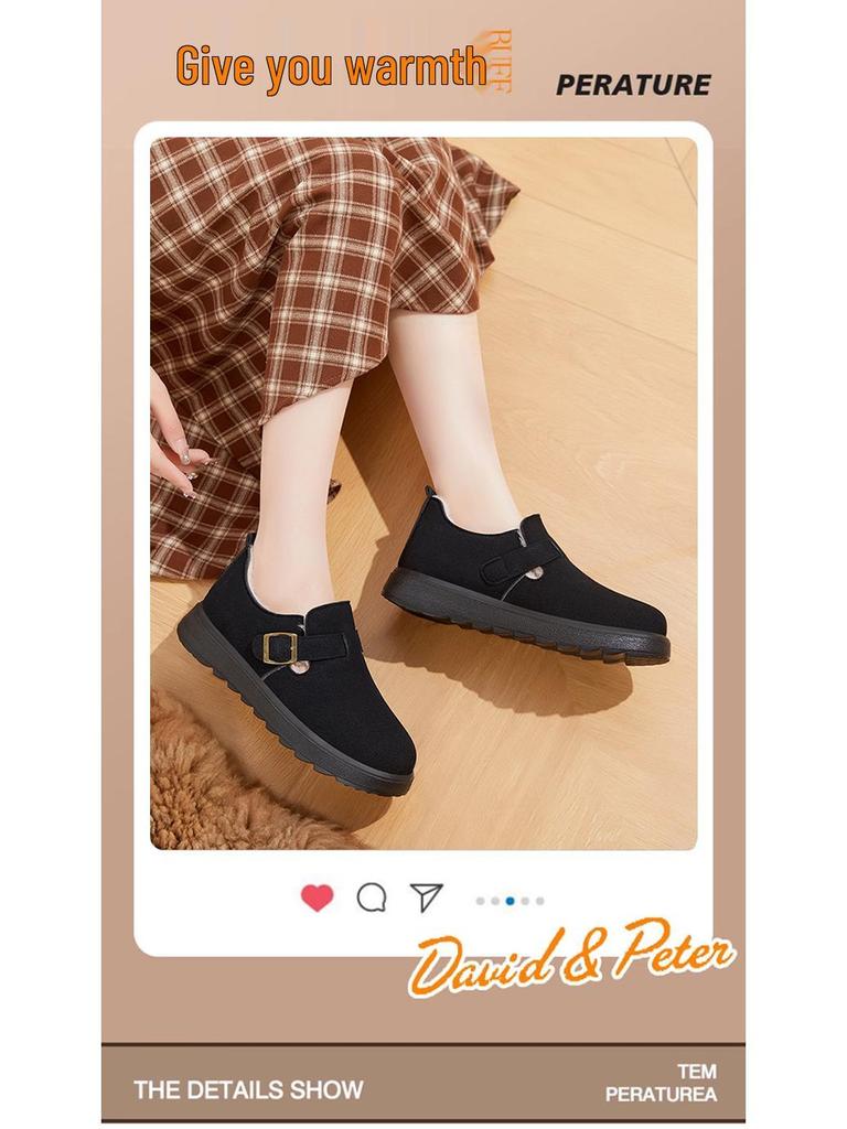 Women's Versatile Winter Ankle Boots, Fleece-Lined & Thickened, Comfortable Cotton Snow Boots, Cold-Proof Fashion Footwear