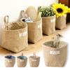 Linen Cotton Hanging Mini Storage Basket Home Kid Toy Sundries Bag Box Organizer