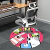 1pc Cat Family Office Round Area Rug, Indoor Mat Suitable ForOffice, Under Office Chairs Bedroom Living Room Home Decor, Room Deco 112