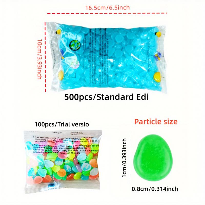 100/500 Pcs/bag, Luminous Stone, Landscape Flower Pot And Fish Tank Beautification Decorative Stone (0.31 * 0.39 Inches)