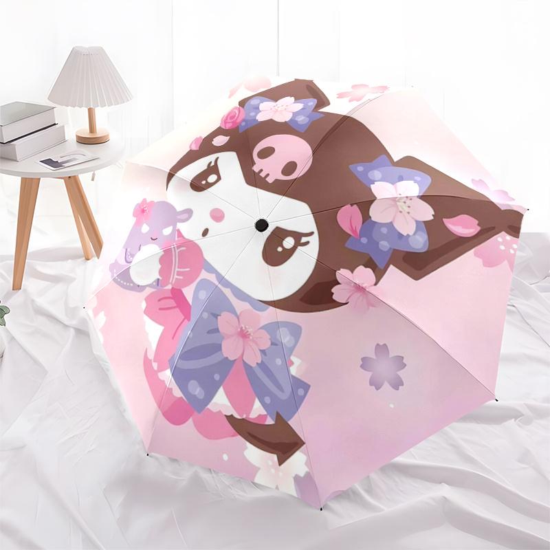 

1pc Cherry Blossom Bowknot Automatic Opening/Closing Umbrella with 3-Fold Design, 8-Bone Iron Frame - Outdoor for Fans, Travelers, Daily Use, Festive