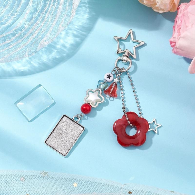 Trendy Star and Flower Beaded Phone Chain Phone Lanyard Charm for Expressing Personal Style and Artistic Creativity