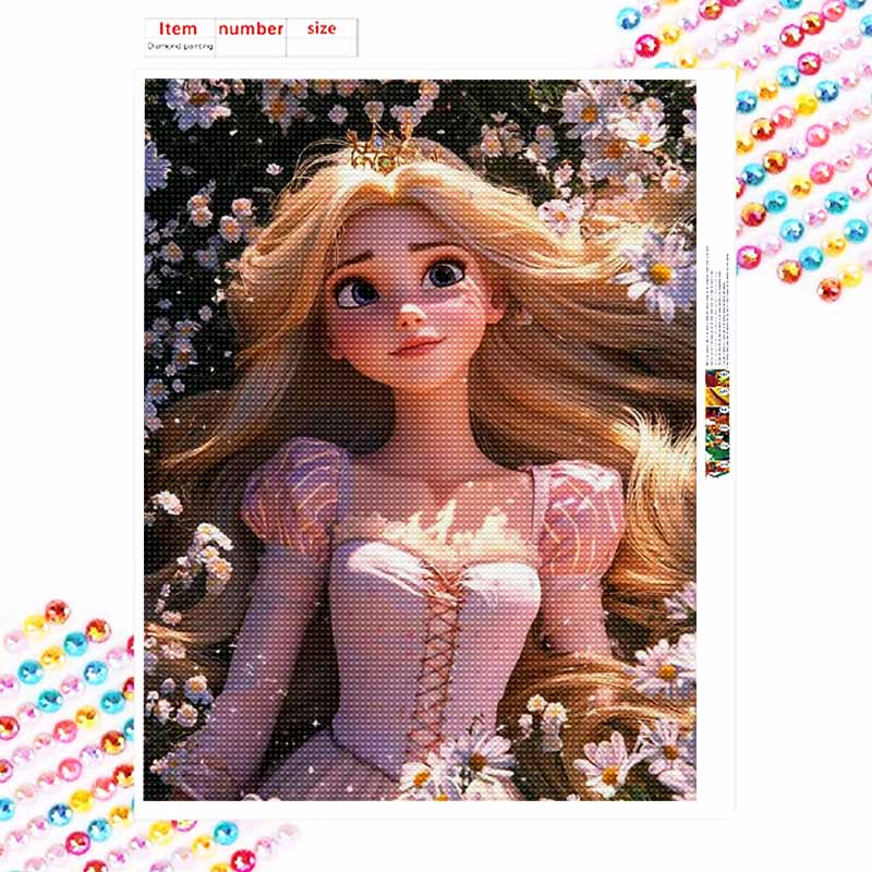 Disney Diamond Painting Kit Unframed, Rapunzel Full Diamond Round, Classic Style Home Decor Craft, Perfect Gift Idea