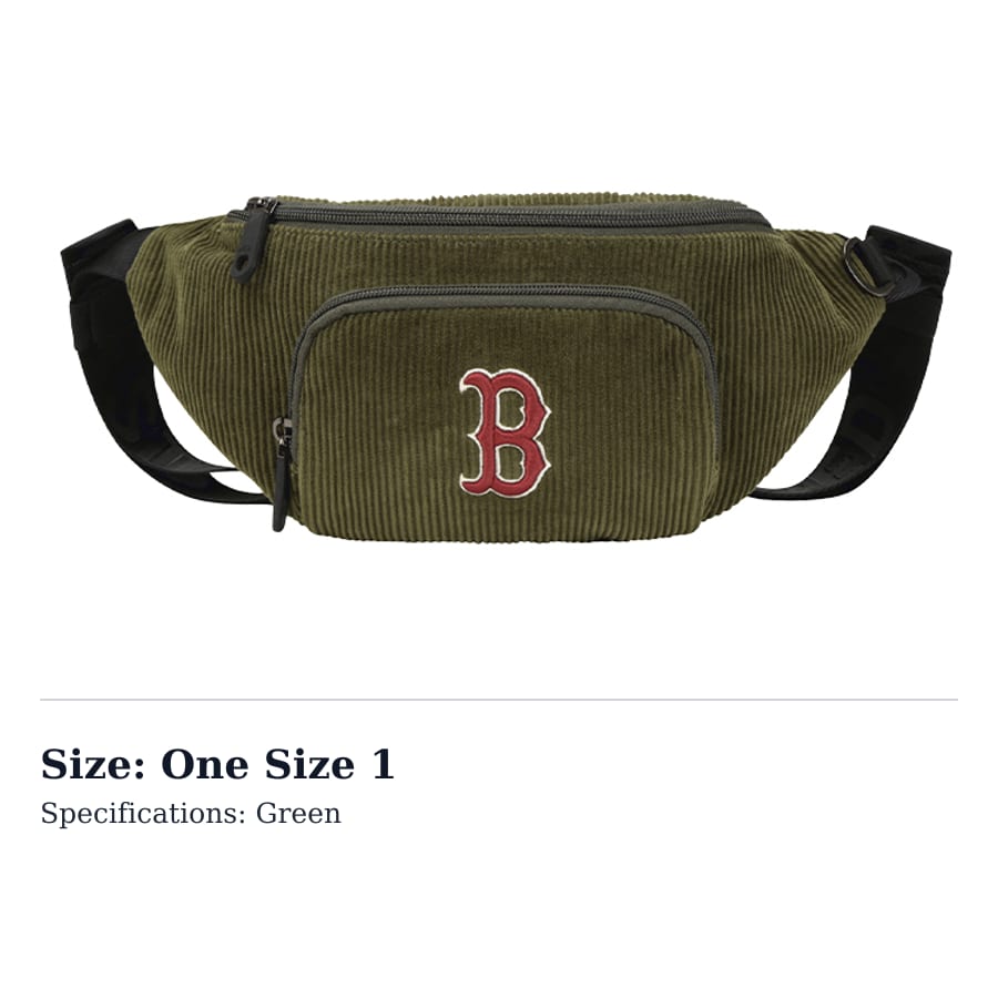MLB Boston Red Sox Boston Corduroy Fanny Pack Regular Unisex Green 32BGCB011-43K