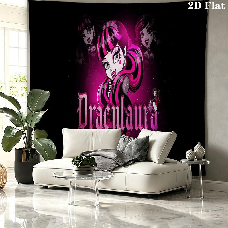 Draculaura Wall tapestry, aesthetic printed fabric blanket, suitable for bedroom, living room, and home decor.