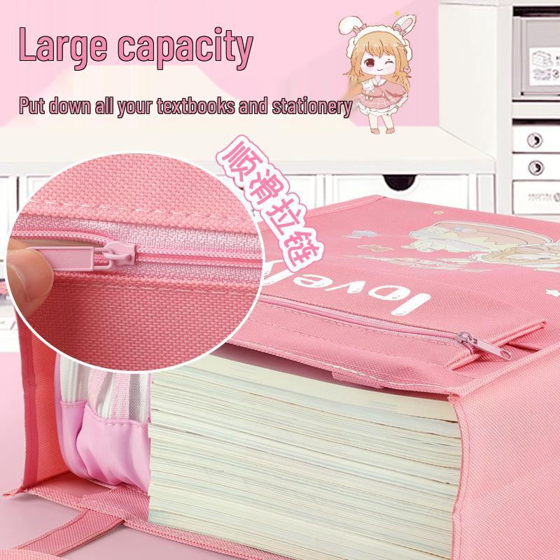 Multifunctional Student Book Bag with Cartoon Design - Large Capacity Study Tote