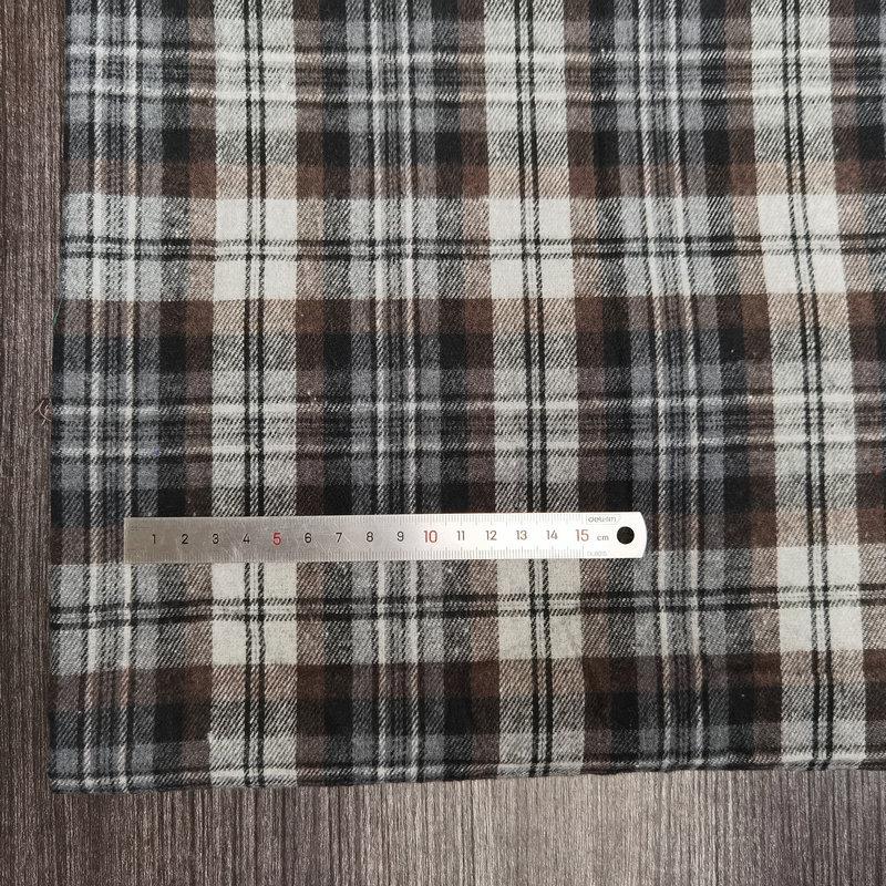 Children's Twill Plaid Flannel Shirt Fabric - Yarn Dyed, Brushed Cotton