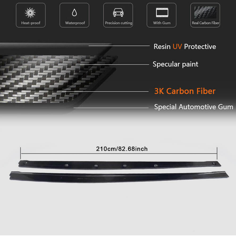 Боковые пороги V2 (для Q50, Карбон) для Infiniti Q50/Q60 2013-2024 гг