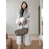 Mink Coat New Fur Celebrity Coat Fox Fur Collar Long Imitation Leather Mink Coat