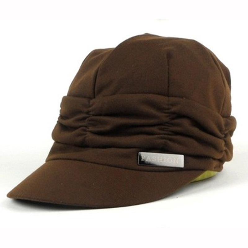 

Женская бейсболка, модная плиссированная кепка с козырьком, повседневная вязаная спортивная шляпа для путешествий, шапка-бини, головной убор, повязка на голову, покрытие для волос кофейный