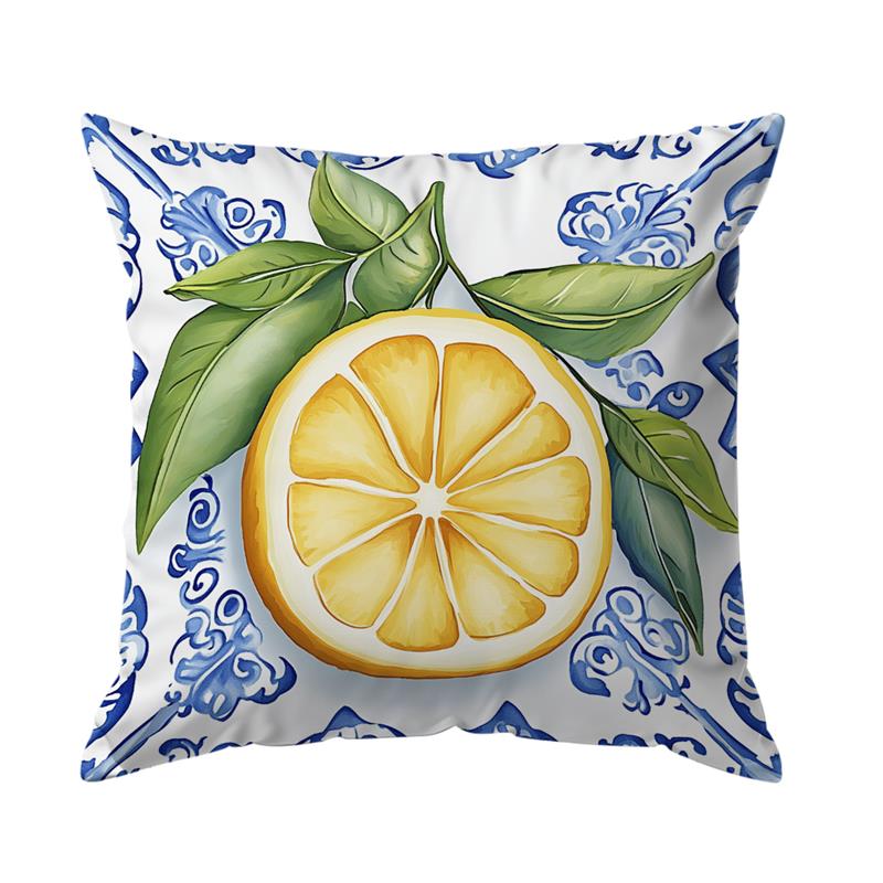 Summer Lemon Pattern Decorative Cushions Pillowcase Polyester Cushion Cover Throw Pillow Sofa Decoration Pillowcover Home Decor