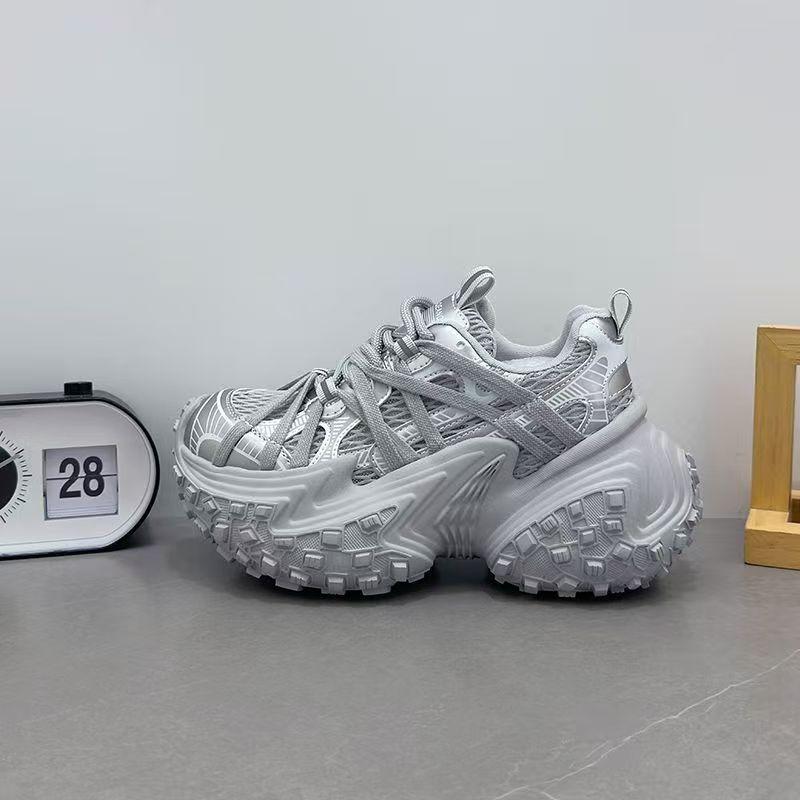 Fashion 7 cm Women Platform Sneakers Cross-straps Design Casual Shoes Vintage Lace Up Sneakers Tennis Outdoor Sports Shoes Female