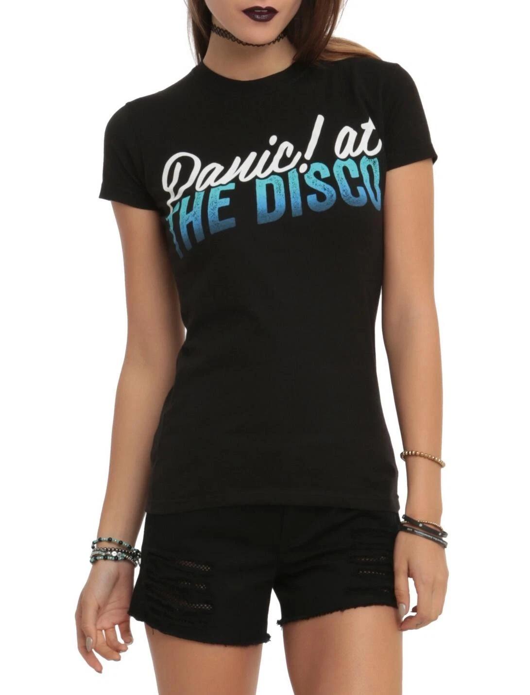 Hot Topic Juniors Plus Panic! At The Disco Ombre Logo Black Shirt NWT 3X L