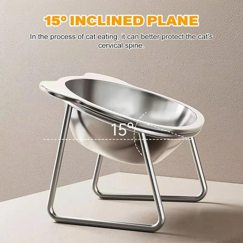 Elevated Dog Bowls Proof Deck Raised Stand with Stainless Steel Dog Food and Water Bowls Licking Plate for Cast Small Large Dogs