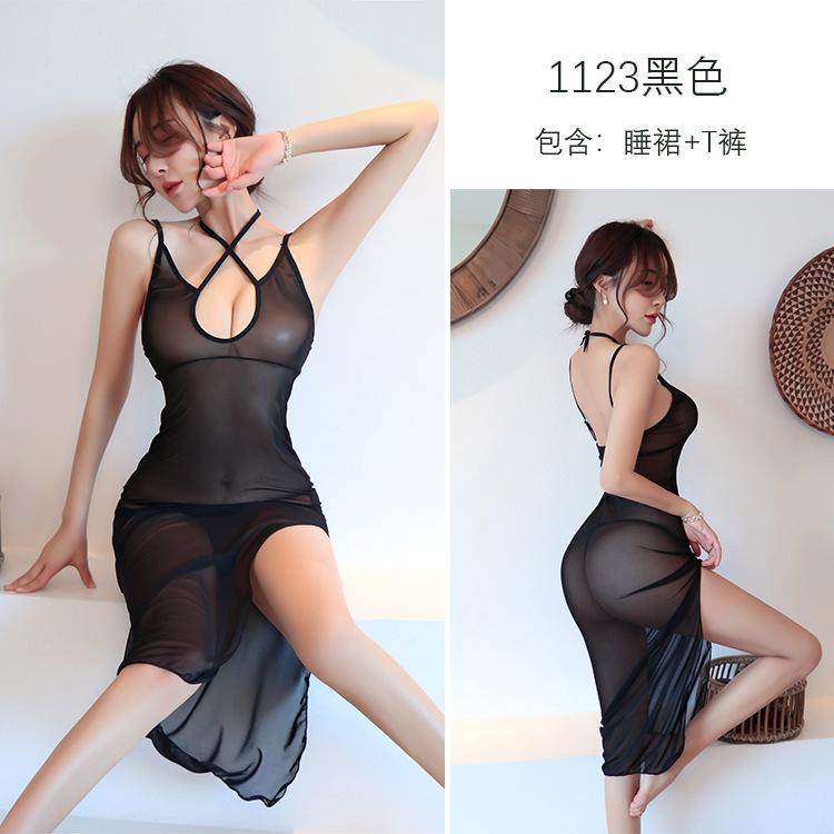 Sex Underwear Women's Sexy Pajamas Passion Suit Uniform Seduction Transparent Cute Long Dress