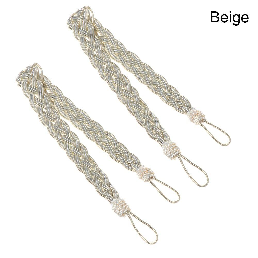 2Pcs/se Simple Curtain Buckle Straps Satin Rope Braided Curtain Tiebacks Practical Home Decor