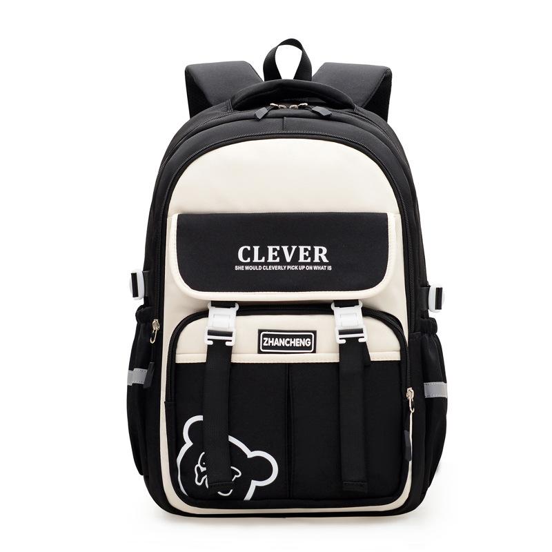 Student schoolbag Junior high school High school backpack Large capacity lightweight multi-layer leisure bag Boys and girls splicing schoolbag