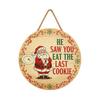 Christmas Welcome Door Sign Cartoon Santa Claus Door Hanging Sign Xmas Holiday Party Front Door Hanger Decoration Decorative Wall Plaque