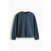 H M Loose Fit Waffle Texture sweatsHirt Dark Turquoise