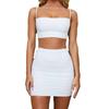 Women's Sexy Halter Small Vest Pleated Wrap Hip Skirt Two-piece Set