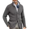 Men's Casual And Trendy Solid-color Warm Sweater Jacket, Men's Long-sleeved Button-up Stand-up Neck Knitted Sweater
