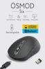 ELECOM OSMOD Six Wireless Mouse, Quiet, Rechargeable, Bluetooth and 2.4GHz Compatible, Multi-Pairing, Connects Up To Two Devices, 6 Buttons, Black,