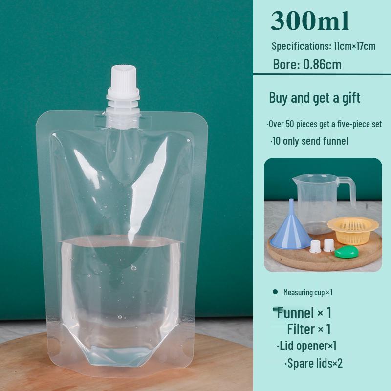 Disposable Transparent Spout Pouch for Soy Milk, Tea, and Juice