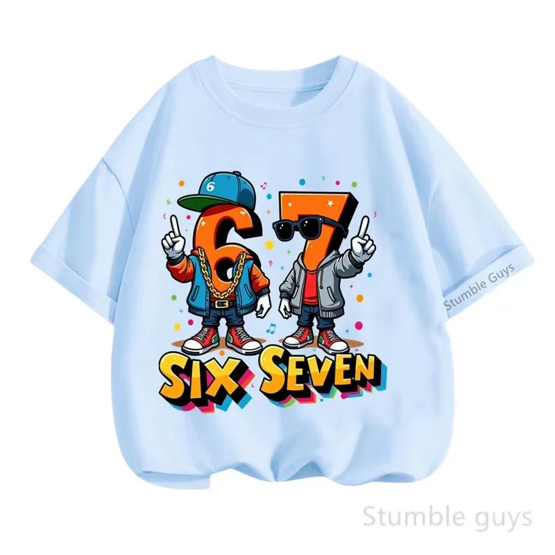 Kids White SIX SEVEN 67 Hip Hop Graphic TShirt Soft Cotton Streetwear Tee for Boys Girlsdf0168