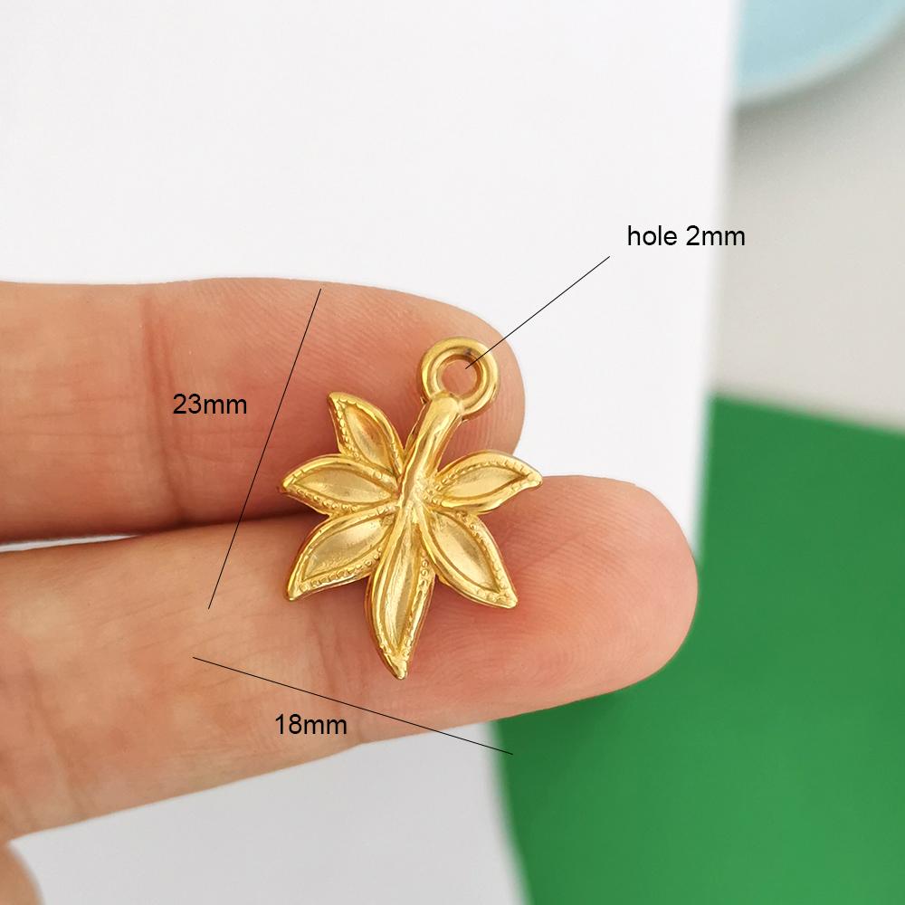 1 Piece Stainless Steel Pendant Charm Heart Rose Shell Star Sun Butterfly Bow Flower Red Gold Custom Necklace
