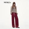 MO&Co. Women's Cotton Plaid High-Waist Casual Pants