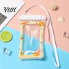 Floating Cell Phone Pouch Cute Waterproof with Airbag And Lanyard, Clear PVC Cellphone Dry Bag for Swimming Beach Touch Screen Water Pool, Sensitive